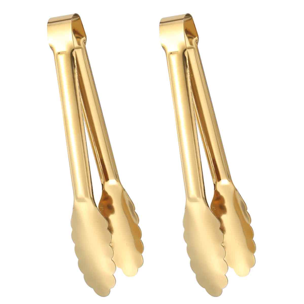 Goldene Servierzange, Rutschfeste Buffetzange Aus Edelstahl (2 Stück) - Goldene Servierzange, Rutschfeste Buffetzange Aus Edelstahl (2 Stück)
