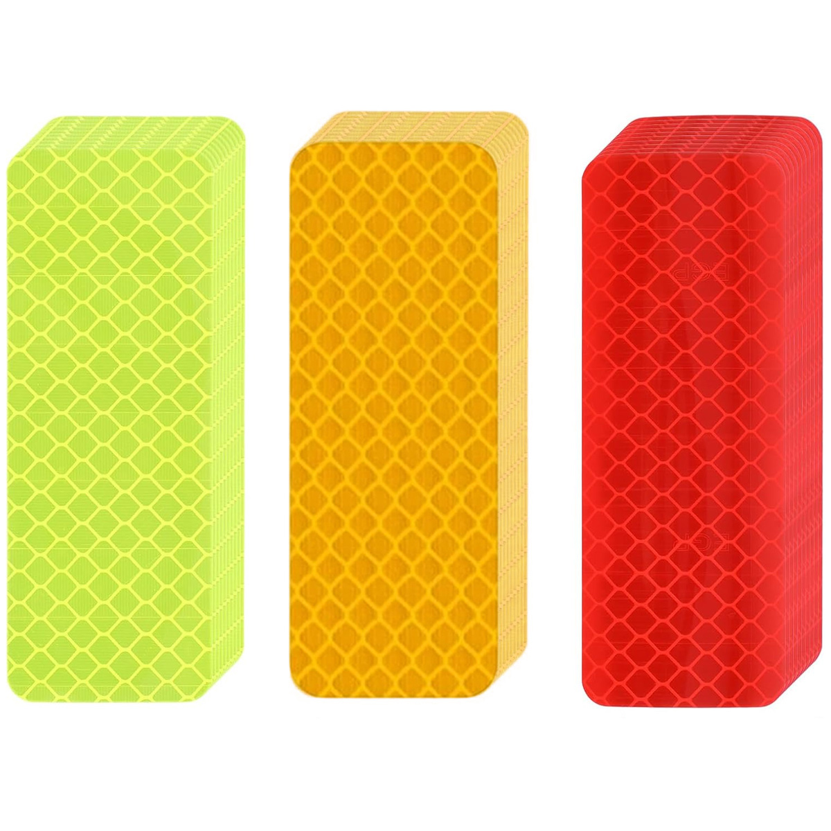 Selbstklebende Reflektorstreifen Für Schutzhelme An Motorrädern, Fahrrädern, Fahrzeugen Und Autos, Psler 36 Stück Silber-gelb-rote Hochsichtbare Reflektoren Fluoreszierendes Klebeband Sicherheitsaufkl