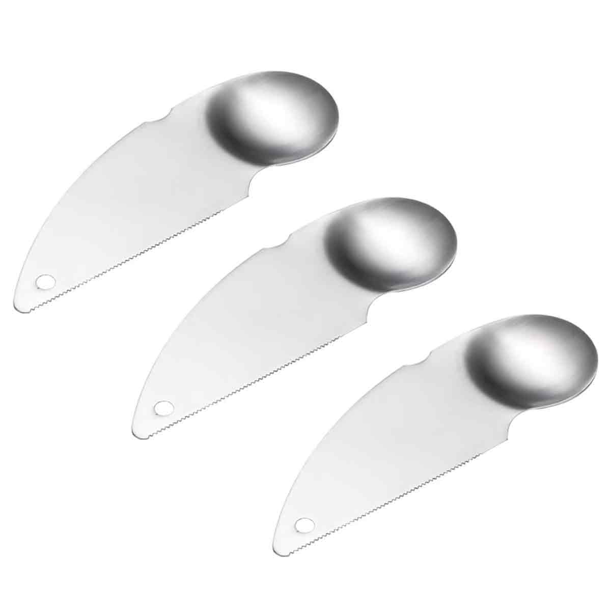 3-teiliges Kiwi-löffel-obstschneider-set Mit Löffeln, Fruchtfleischausstecher, Schöpflöffeln Und Tragbarer Hand-avocado-schneidehilfe
