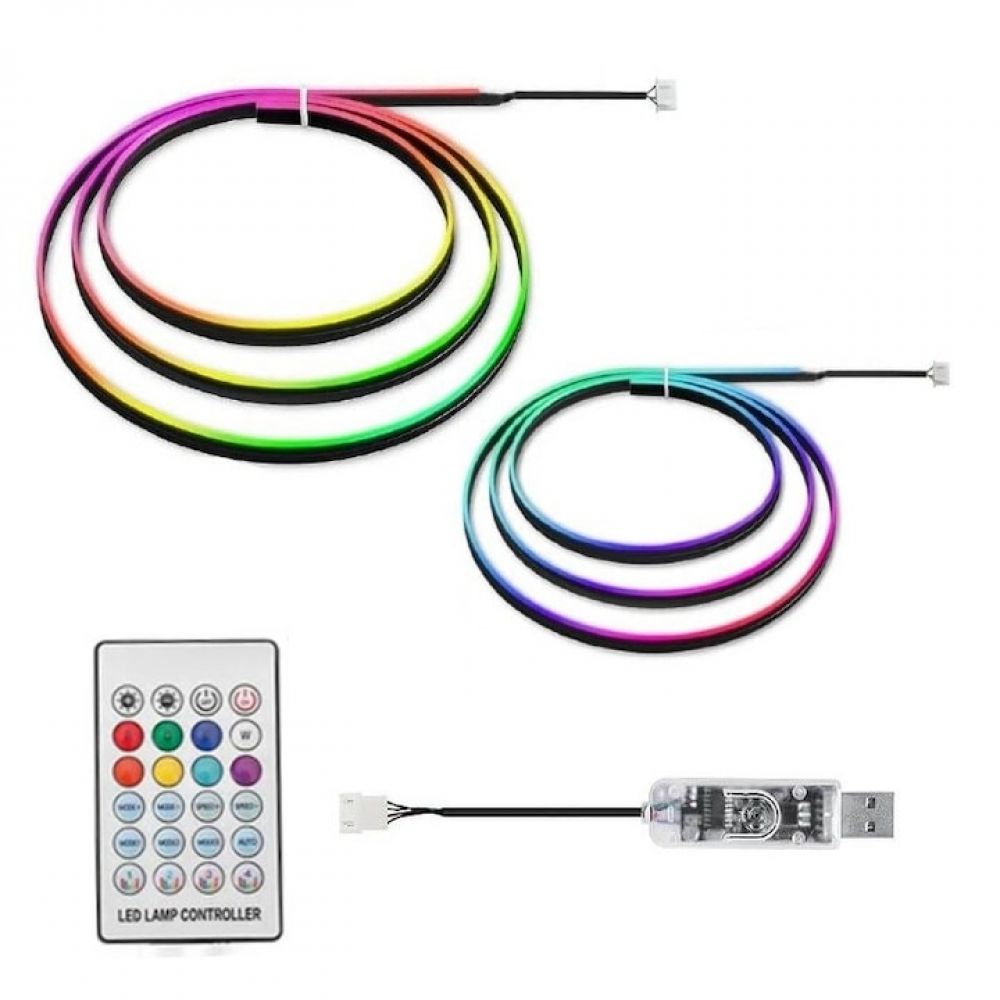 Universal Dreamcolor Acryl-innenraumbeleuchtung Für Autos, Ambientebeleuchtung Für Das Armaturenbrett, 43 Zoll, Rgb-innenraumbeleuchtung, App-steuerung, Musiksynchronisation, Atmosphärendekoration, Le