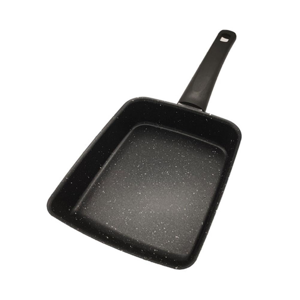 Gracefulvara Schwarze Pfanne Mit Schwarzem Griff, Japanische Tamagoyaki-pfanne, Rechteckig, Für Pfannkuchen, Steaks, Dicke Eier, Omeletts, Antihaftbeschichtet, Großhandel