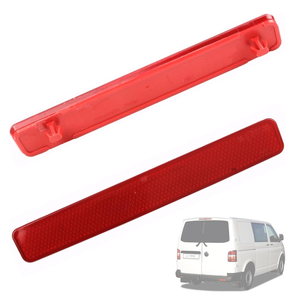 Reflektor Kompatibel Mit Vw T5 Transporter, Caravelle, Multivan (2003-2011) - Heckstoßstange Links, Rechts - 7e0945105-7e0945106 - Reflektor - Roter Retroreflektor (2 Stück)