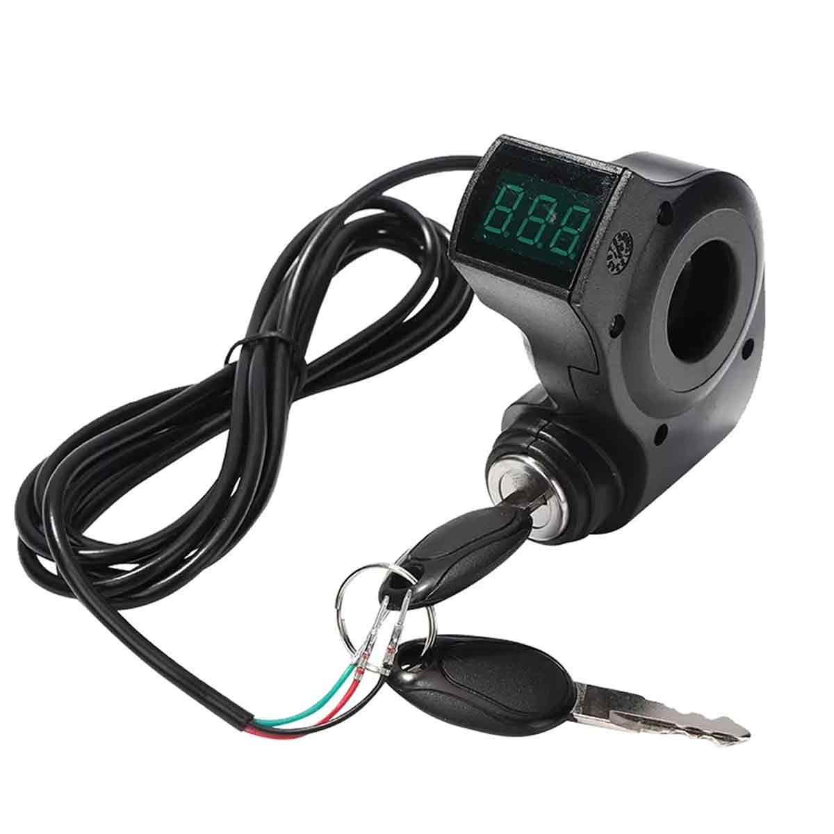 Voltmeter Für Elektroroller Und Fahrräder, Digitale Spannungsanzeige, Netzschalter Mit Schlüsselschloss