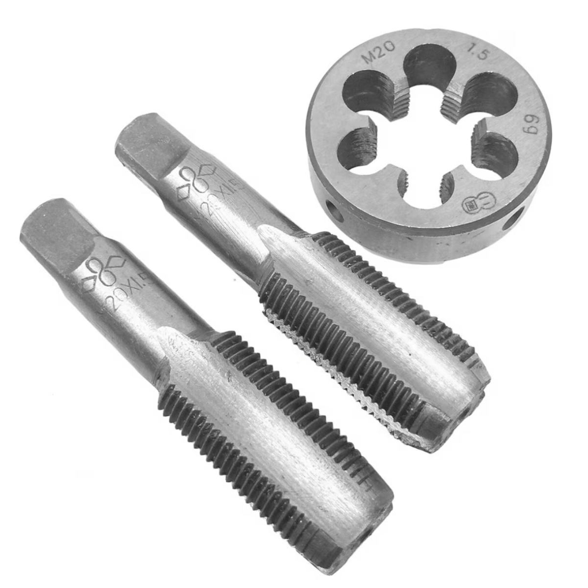 Hss M20 X 1,5 Mm Kegel- Und Gewindebohrer & M20 X 1,5 Mm Schneideisen, Metrisches Rechtsgewinde