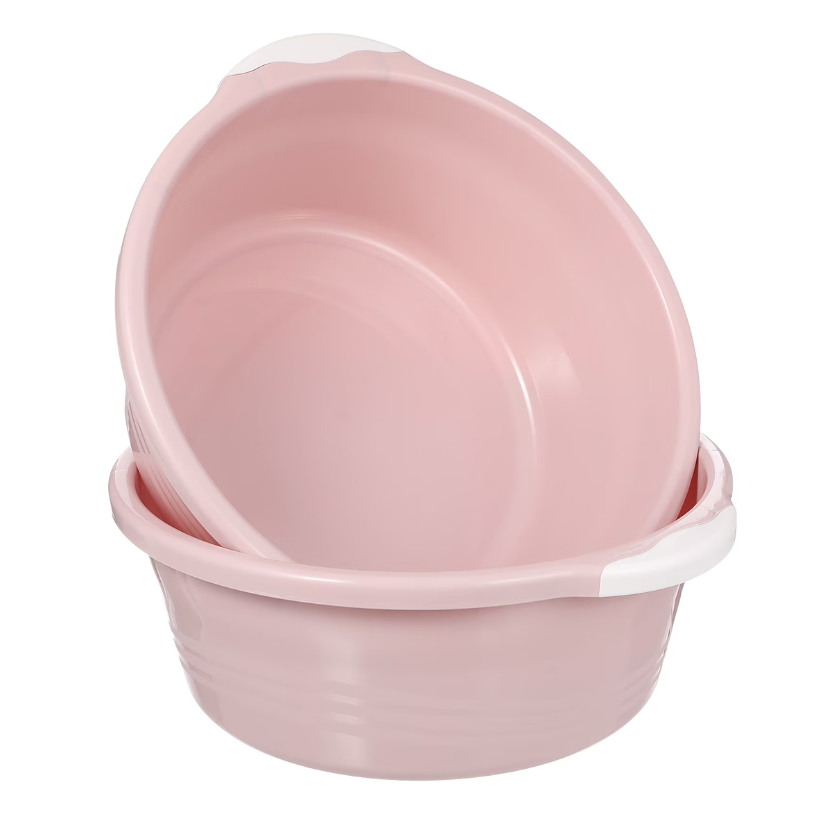 2er-set Runde Geschirrspülbecken, Badezimmer-wascheimer Aus Kunststoff (rosa)