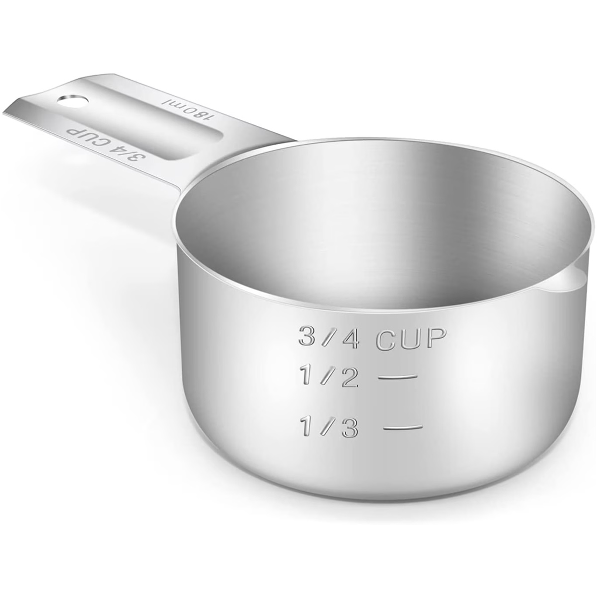 3/4 Tasse (180 Ml 180 Cc 6 Oz) Messbecher, Messbecher Aus Edelstahl, Messbecher Aus Metall, Küchenhelfer Zum Kochen
