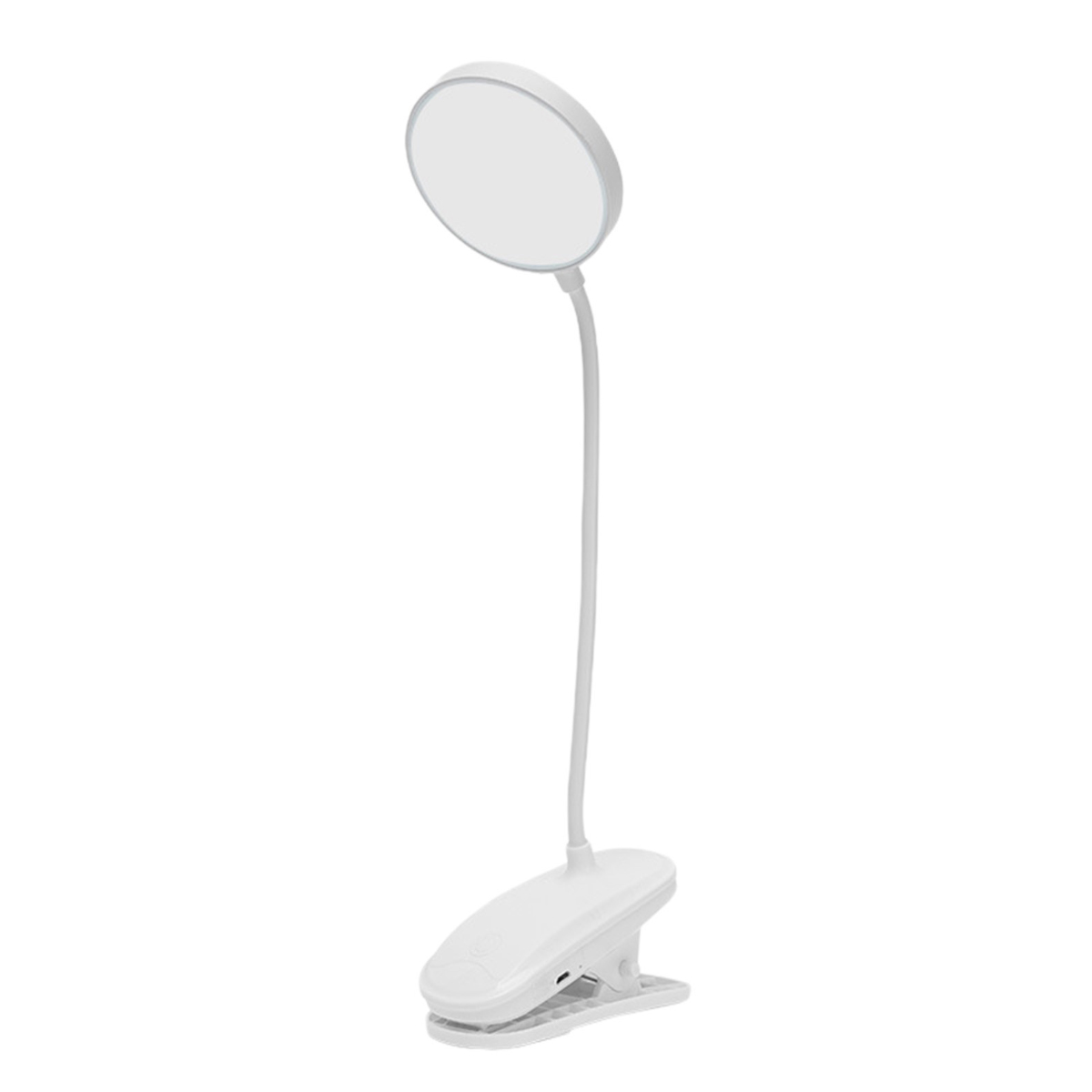 Kabnic Moderne Led-ringlicht-klemmleuchte Mit Schwanenhals, Weiß, Matt, Geeignet Für Alle Altersgruppen