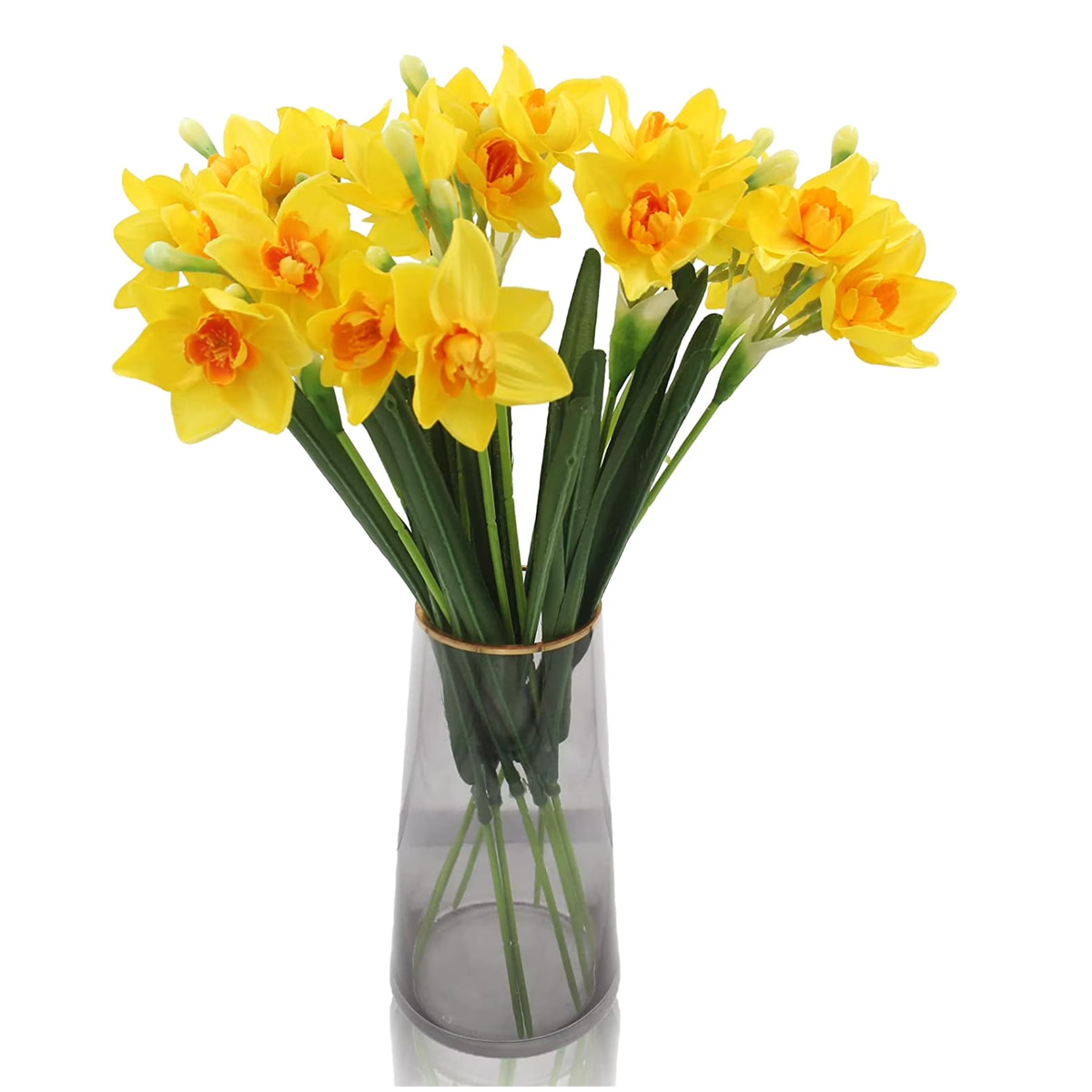 10 Künstliche Narzissen (10 Stück), Frühlingsblumen, Seidenblumenarrangements Für Heim- Und Hochzeitsdekoration (gelb)