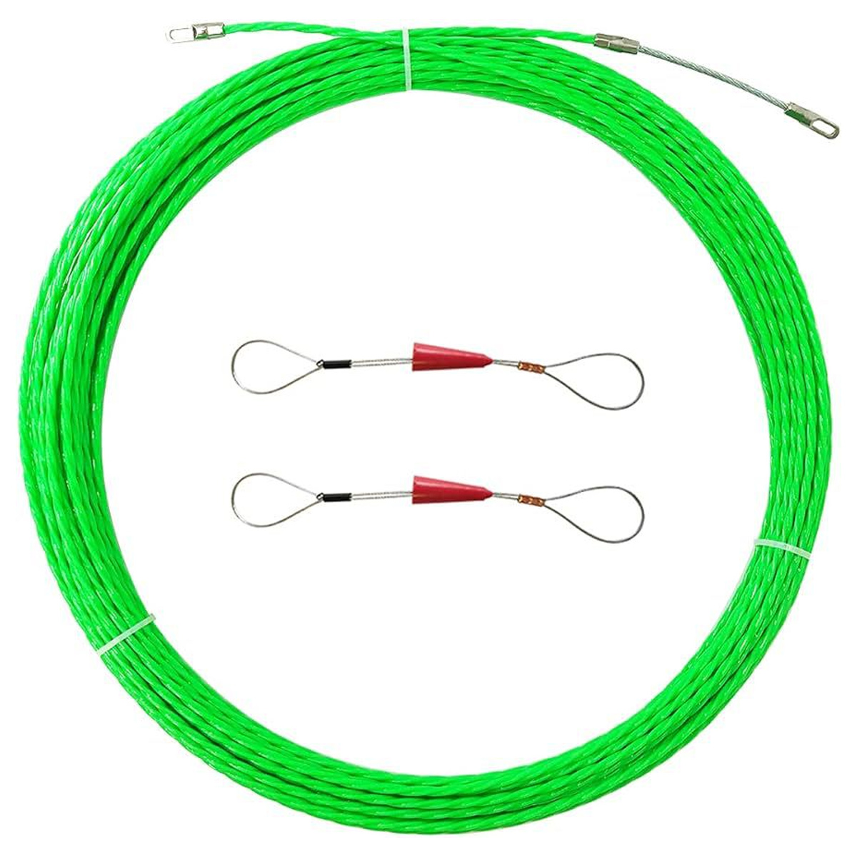 Drahtzieher Für Elektriker, 50 M Drahtzieher Für Elektrische Drähte, 4,5 Mm Durchmesser, Mit 2 Führungsköpfen, Drahtziehernadel Für Elektriker, Spiralförmiger Flexibler Drahtzieher
