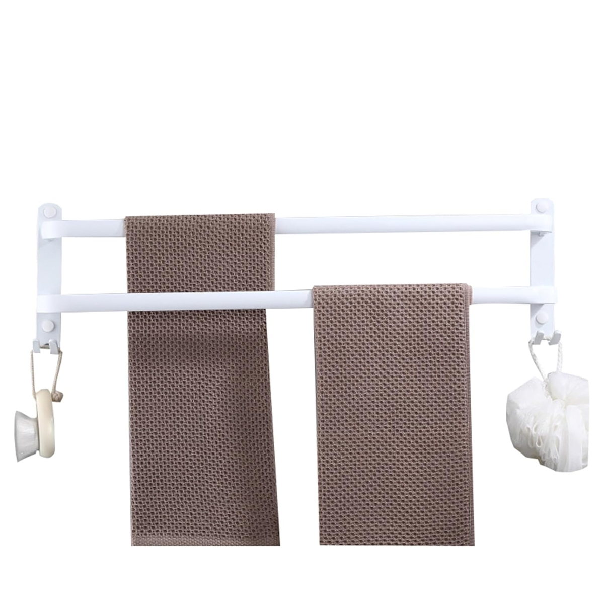 Weiße, Wandmontierte Handtuchstange, Mehrlagige Handtuchhalter Mit Haken, Platzsparende Aluminiumtür, Badezimmerarmatur