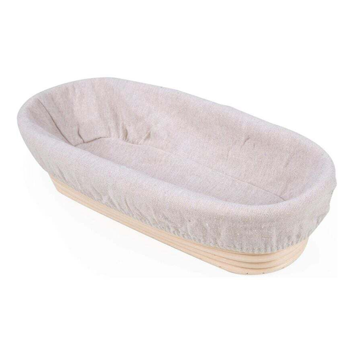 Ovaler Gärkorb Mit Wollfutter, Bis Zu 0,7 Kg Teig, 30 X 14 X 7 Cm - Ovaler Gärkorb Mit Wollfutter, Bis Zu 0,7 Kg Teig, 30 X 14 X 7 Cm