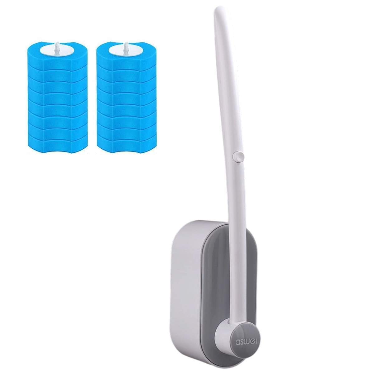 Schwarzer Bürstenkopf 16 – Set Mit Einweg-toilettenbürsten, Toilettenzubehör, Langer Griff, Für Bad Und Haushalt