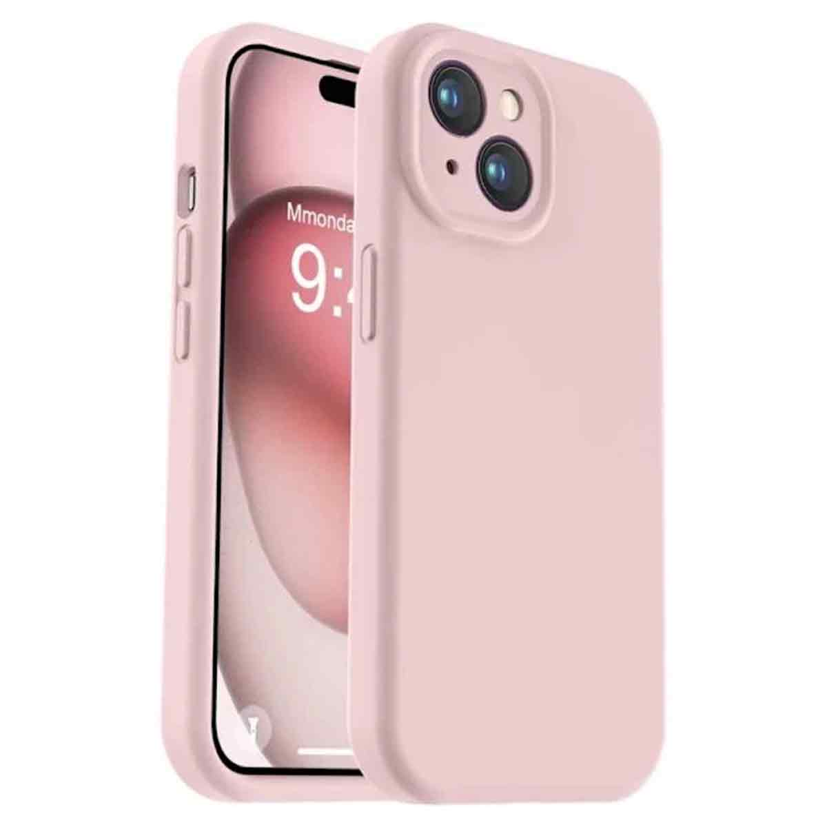 Kompatibel Mit Iphone 14 Plus: Gummihülle Mit Kameraschutzflüssigkeit V2 – Pink