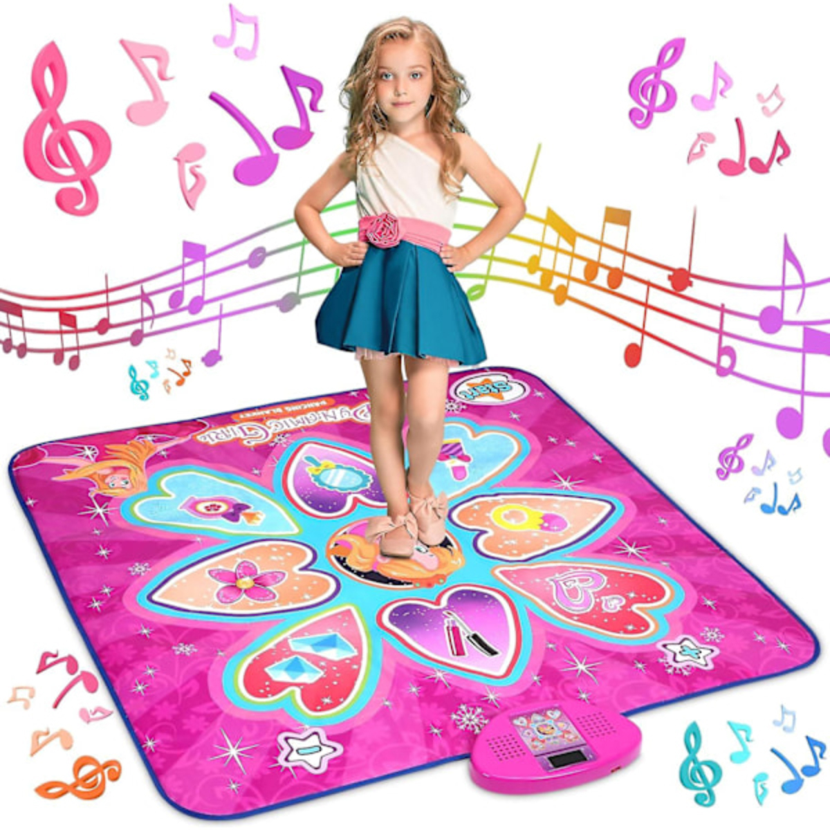 Bestseller-tanzmatte Für Kinder – 7 Spielmodi, 10 Schwierigkeitsstufen, 10 Integrierte Musikstücke Und Led-beleuchtung (pink)