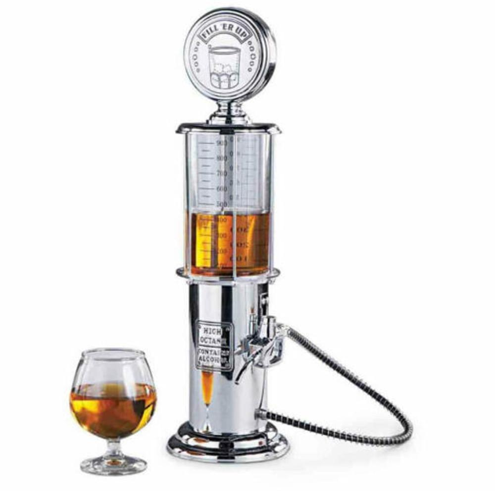 Retro-getränkespender Im Verchromten Nostalgie-design Zapfsäule Mit Schlauch Für Partygetränke, Bierzapfanlage, Biersäule Party-gadgets