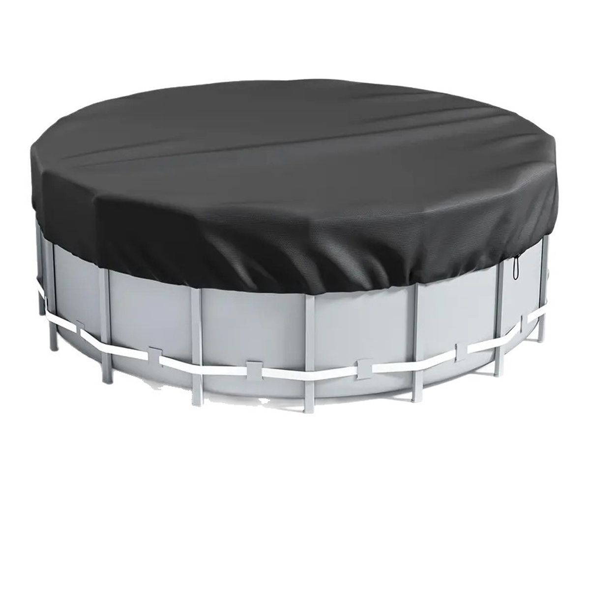 Sheltuse 16ft Runde Poolabdeckung Oxford Solarabdeckung Mit Stahlseil Für Aufstellpools, Winterabdeckung, Schwarz
