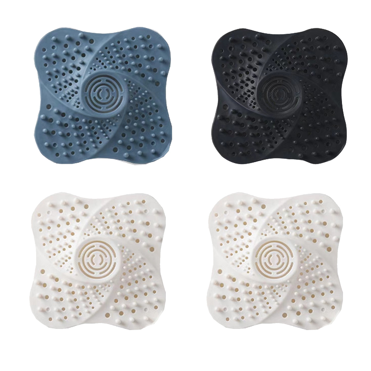 Haarfänger – 4er-pack – Weiß, Blau, Schwarz – 13 X 13 Cm – Haarfänger – Tpr