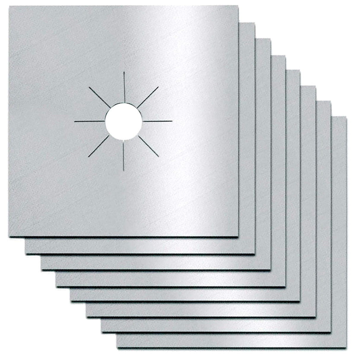 Set Mit 8 Aluminium-kochfeldschonern, 27 X 27 Cm. Können In Ihrer Küche Platziert Werden, Um Ihr Kochfeld Zu Schützen.