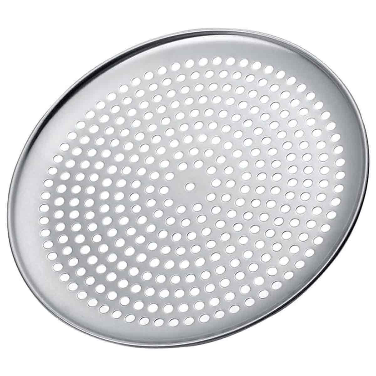 Pizzablech Aus Edelstahl, 40 Cm (16 Zoll), Mit Löchern, Antihaftbeschichtete Runde Backform Für Backofen Und Garten, Mit Metallgitter – Kompatibel Mit Pizzawerkzeugen