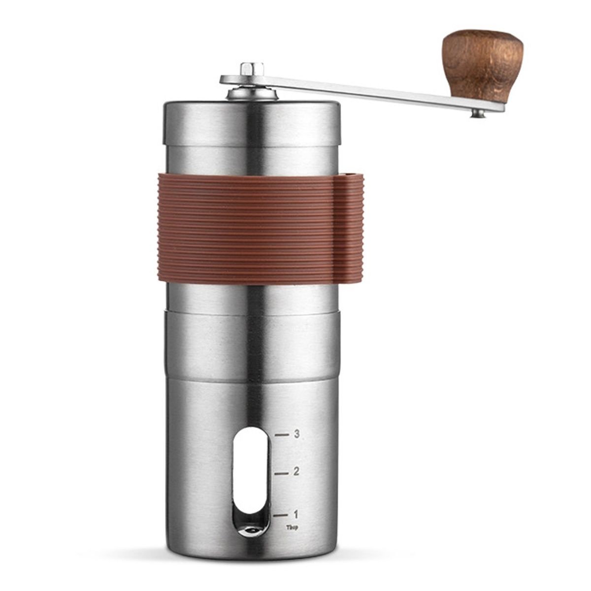 Tragbare, Handbetriebene Kaffeemühle – Mühle Aus Edelstahl 304 – Manuelle Mühle – Braun
