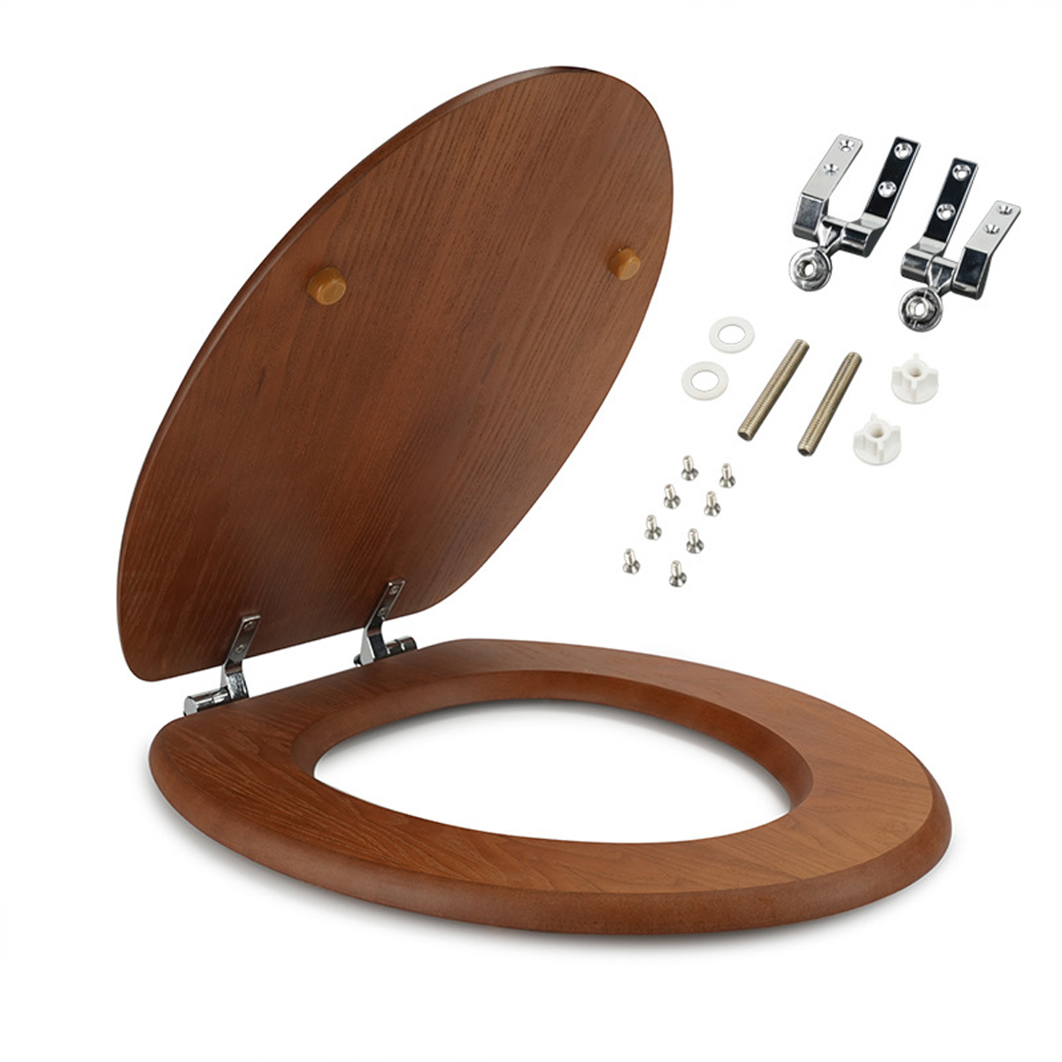 Wc-sitz Mit Deckel, Mdf, Schlichtes Design, Braun - Wc-sitz Mit Deckel, Mdf, Schlichtes Design, Braun