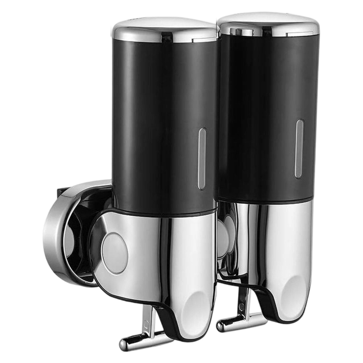 Gabrielle 500ml X 2 Wandseifenspender, Doppelkopf-handseifenspender, Flüssigseifenspender Für Duschgel Und Shampoo (schwarz)