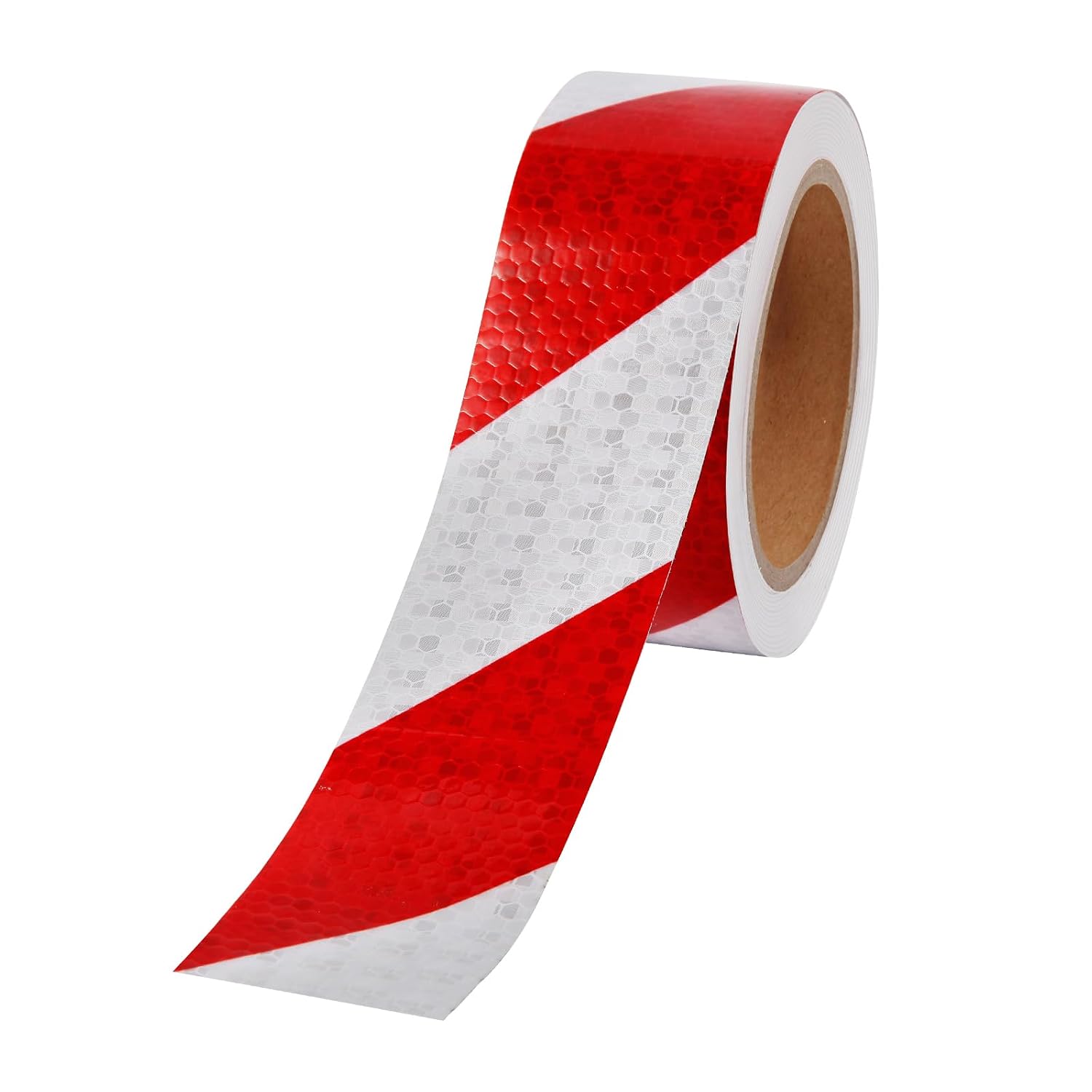 Reflektierendes Band Mit Rot-weißen Diagonalstreifen – 5 Cm Breit, Glitzernde Rot-weiße Diagonalstreifen – 3 Meter Lang – 1 Rolle