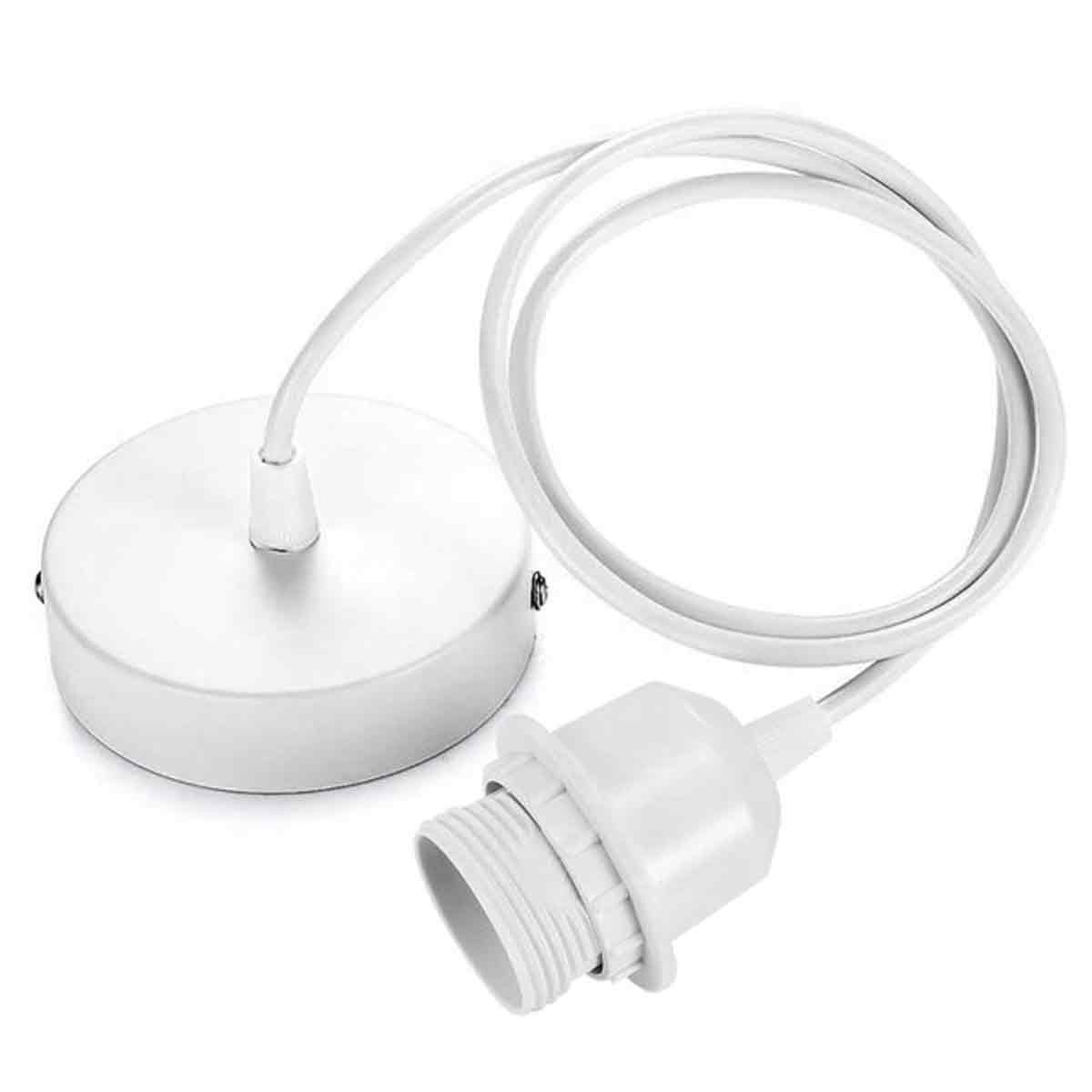 E27-fassung Mit Weißem Kabel – Diy-zubehör – Pendelleuchte – Fuß Inklusive - E27-fassung Mit Weißem Kabel – Diy-zubehör – Pendelleuchte – Fuß Inklusive