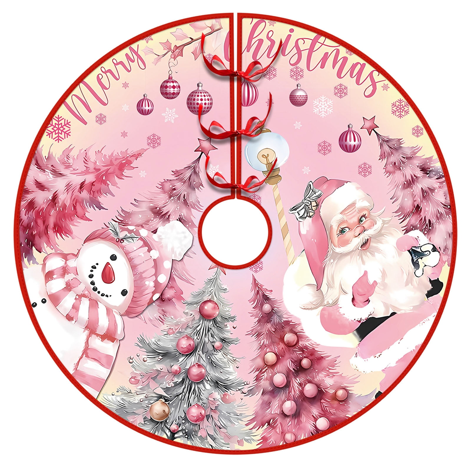 Rosa Weihnachtsbaumdecke (91 Cm), Weihnachtsbaumdecke Für Die Festliche Dekoration, Weihnachtsbaumdecke Im Landhausstil, Dekoration Und Geschenke Für Die Silvesterparty