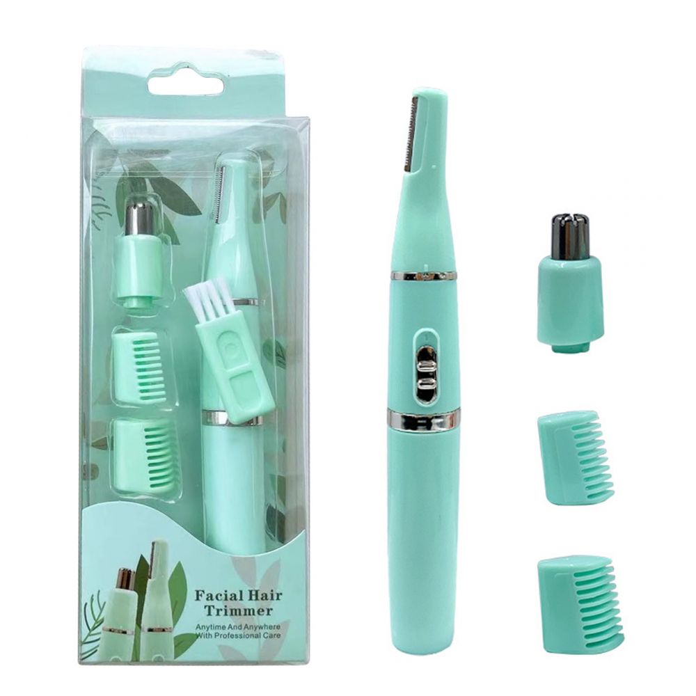 Zeaicos 2-in-1 Trimmer, Augenbrauen- Und Nasenhaartrimmer, Weiß-grün, 5,3 X 0,4 Zoll