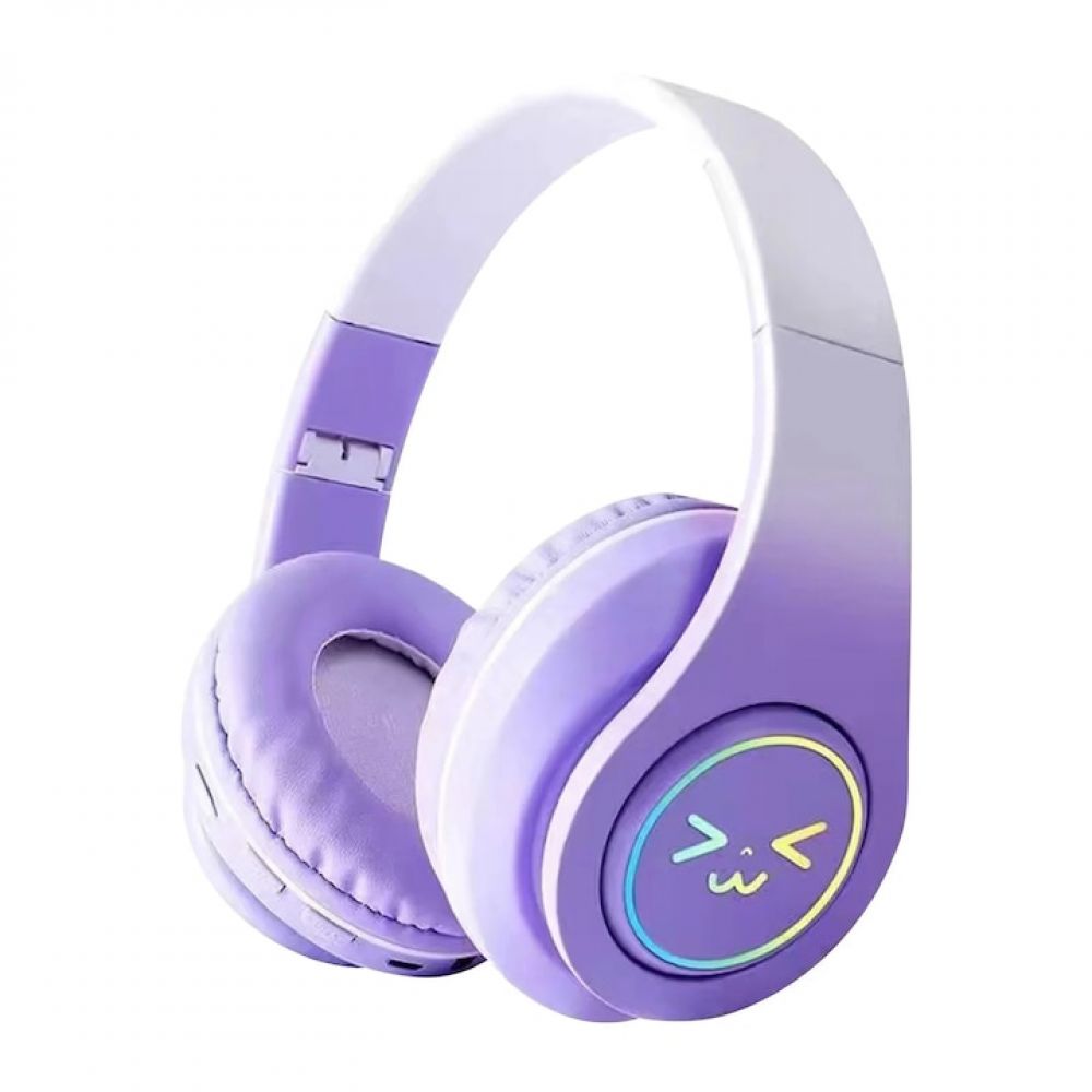 Bluetooth-over-ear-kopfhörer Mit Farbiger Beleuchtung, Faltbar, Lange Akkulaufzeit, Hi-fi-stereo-sound Mit Tiefen Bässen, Leicht Und Verstellbar, Mit Mikrofon (lila), Lila