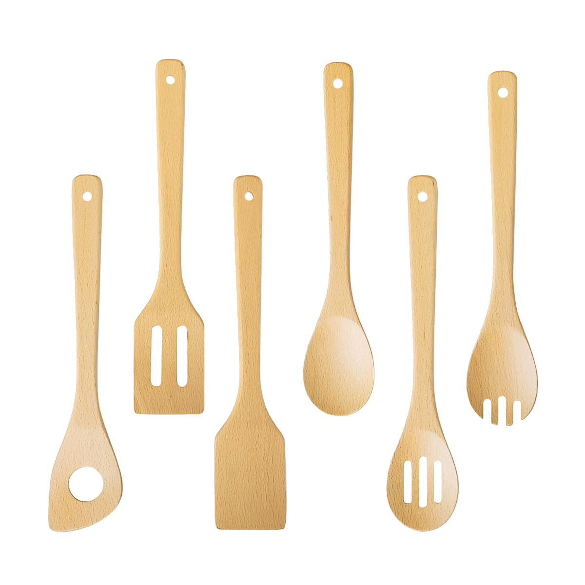 6er-set Kochlöffel Aus Holz – Kreatives Küchen-rühr- Und Mix-set – Küchengeschenk – Kochutensilien Für Zuhause
