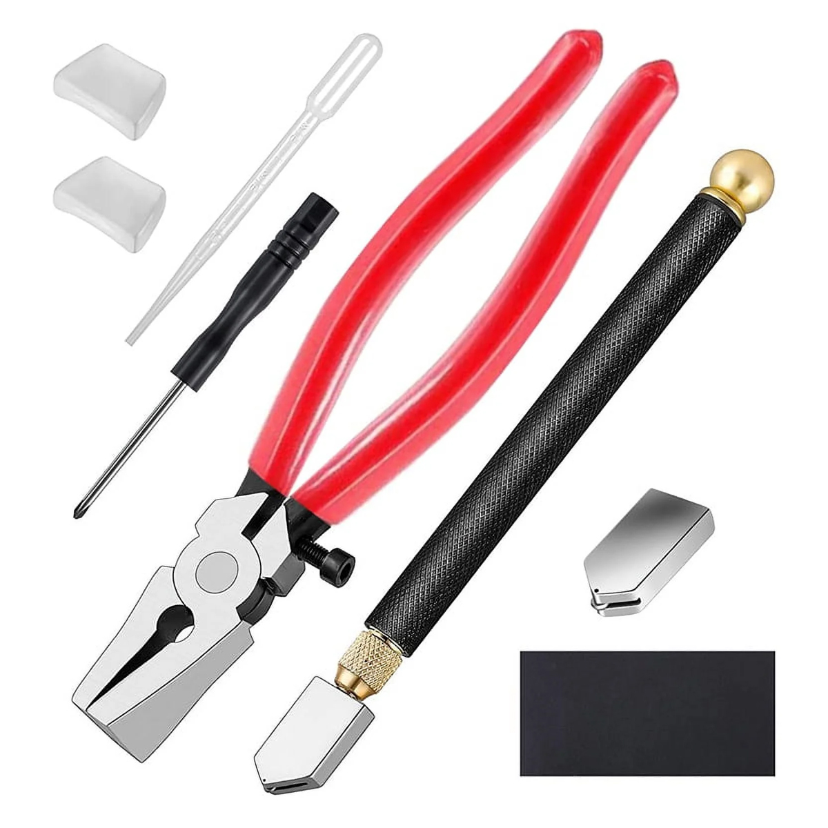 Glasschneider-sets, Zubehör Für Buntglasarbeiten Mit Robuster Glasschneidezange Und Bleistift-glasschneider