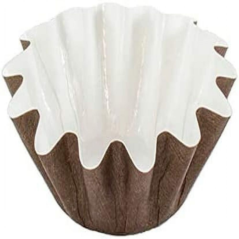 Kleine Brioche-pappbecher Mit Blütenmotiv, Dunkelbraun, 4,4 Cm Boden X 7–7,6 Cm Durchmesser Oben X 2,9 Cm Höhe, Freistehend, 100er-packung