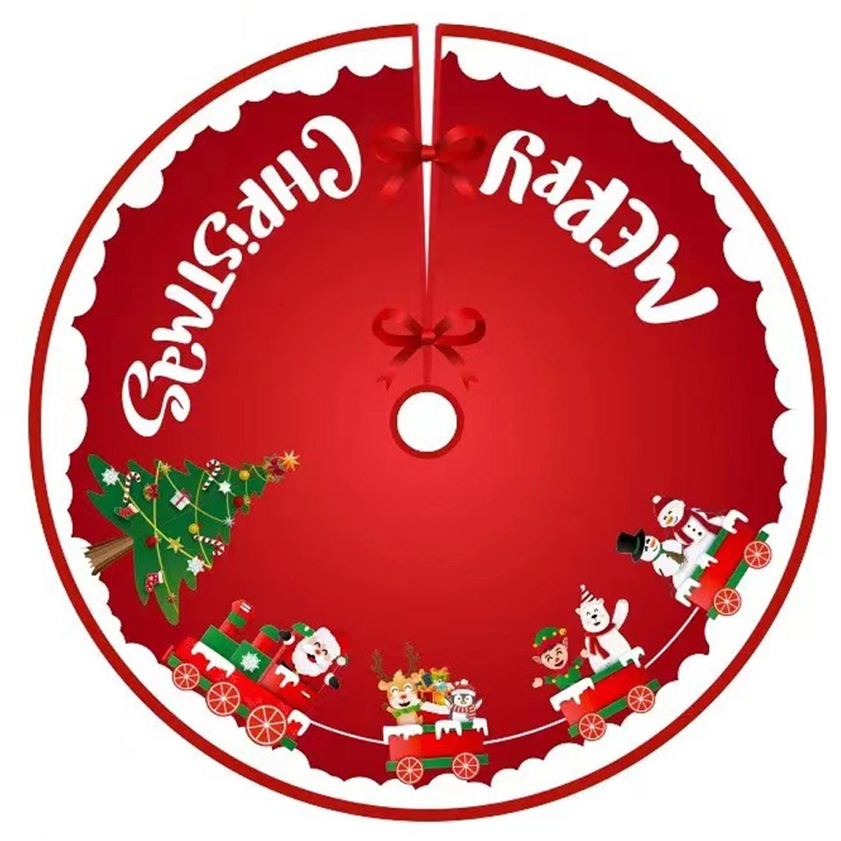 Roter Weihnachtsbaumrock 120 Cm - Baumfußabdeckung, Dekorative Matte Für Weihnachtsfeiern Und Heimdekoration (grün)