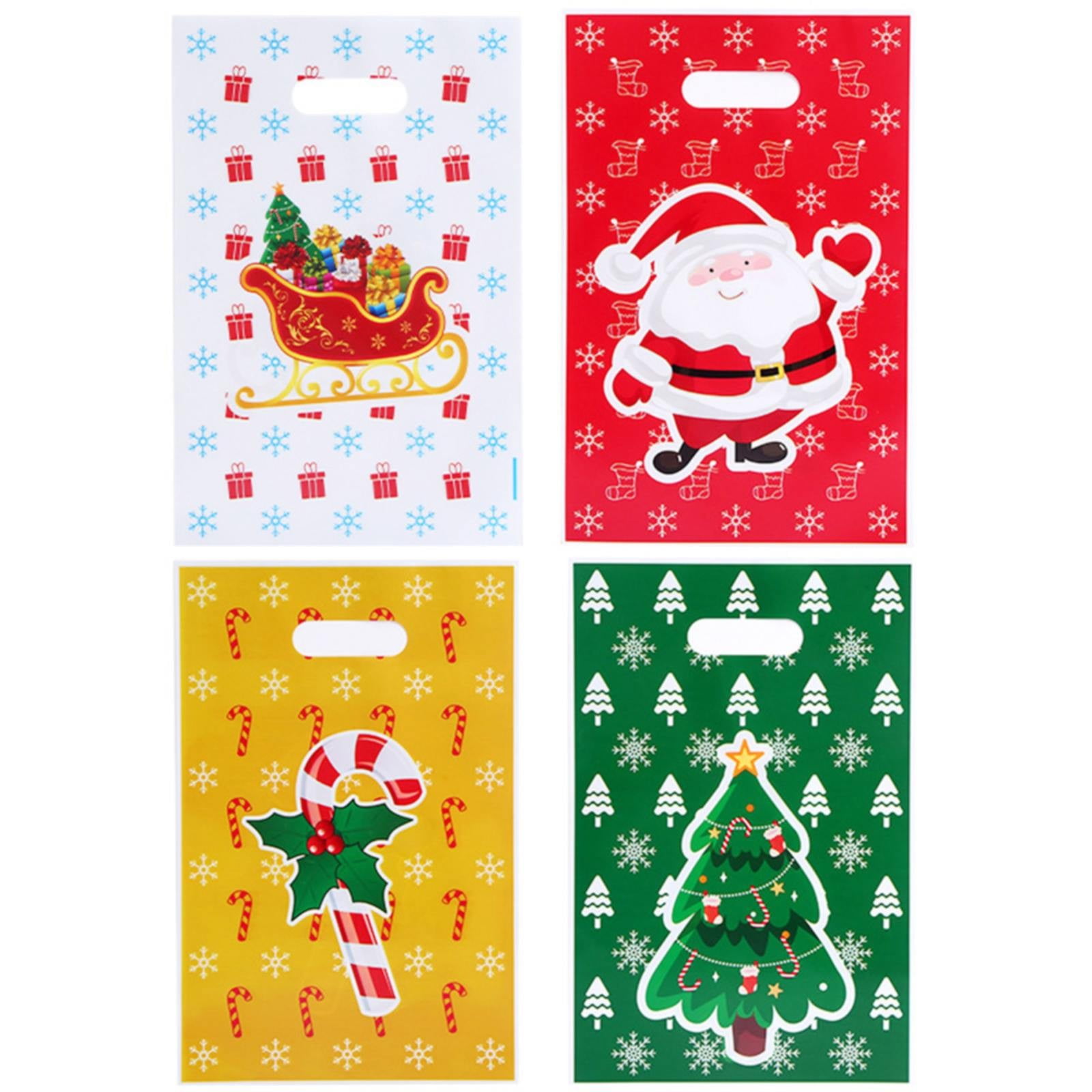 Vilavide 10er-pack Weihnachtstüten, Weihnachtstüten Für Süßigkeiten Und Snacks, Weihnachtsgeschenktüten Aus Kunststoff, Rot