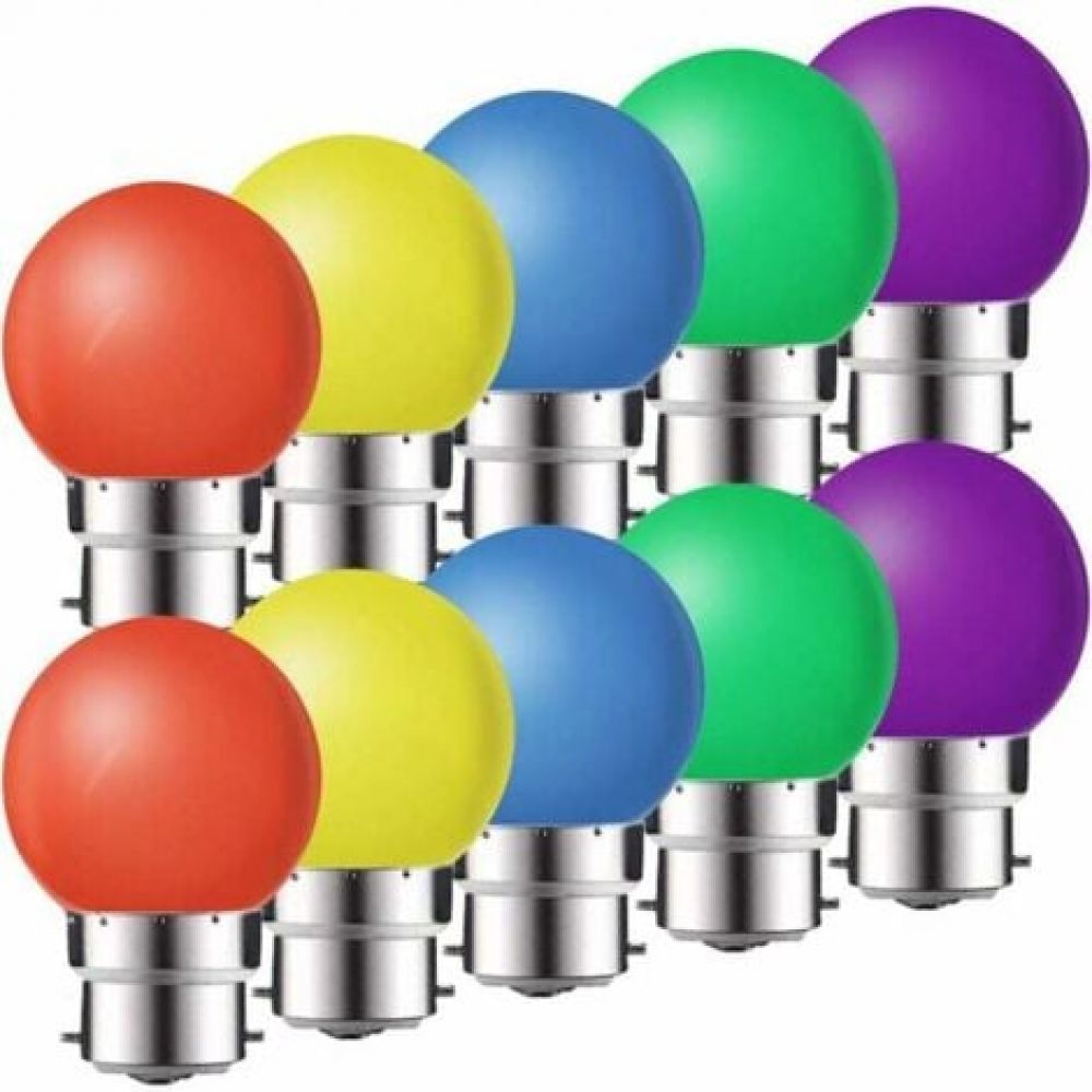10 Sets Weihnachtlicher Bunter Lichterketten – Je 2 Stück In Den Farben 2w + Gelb + Rot + Grün + Lila + Blau (hinweis: B22-spezifikation)