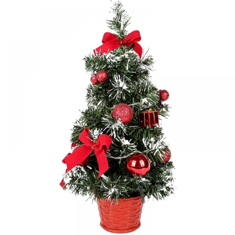 1 Stück - Tischdekoration, Weihnachtsbaumbeleuchtung - Rot Mit 30 Lichtern, 40 Cm (verpackt)