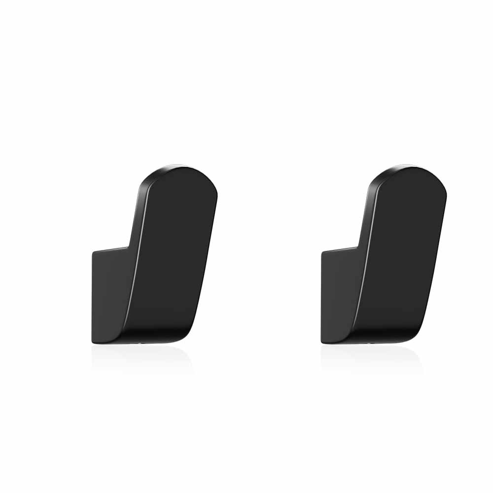 Badezimmeraccessoires Für Die Inneneinrichtung: Dekorative, Wandmontierte Handtuchhaken Aus Schwarzem, Rostfreiem Aluminium, 2er-set, Schwarz