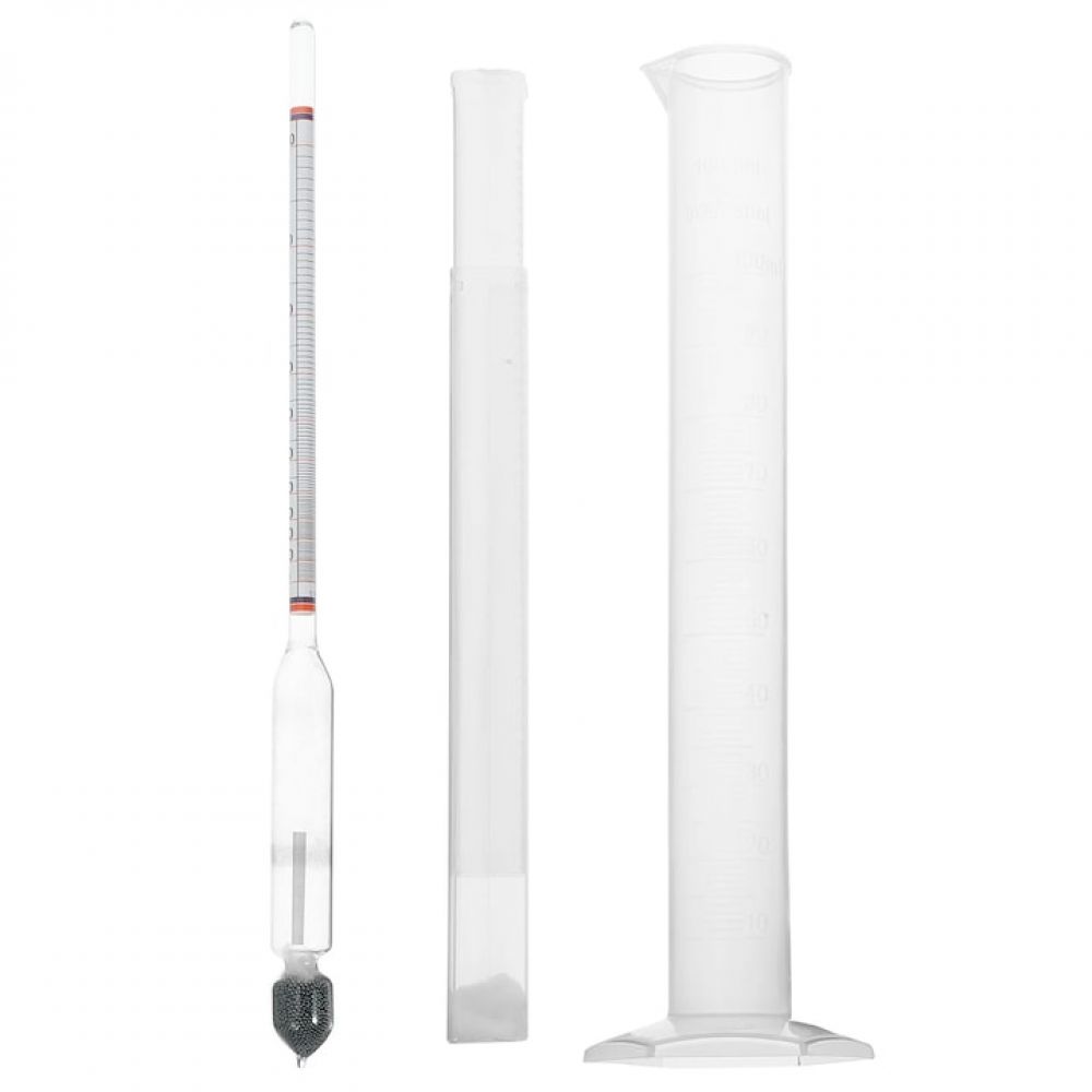 Alkohol-hydrometer-set Und Kunststoff-testbehälter, Fokelyi, 100 Ml - Alkohol-hydrometer-set Und Kunststoff-testbehälter, Fokelyi, 100 Ml
