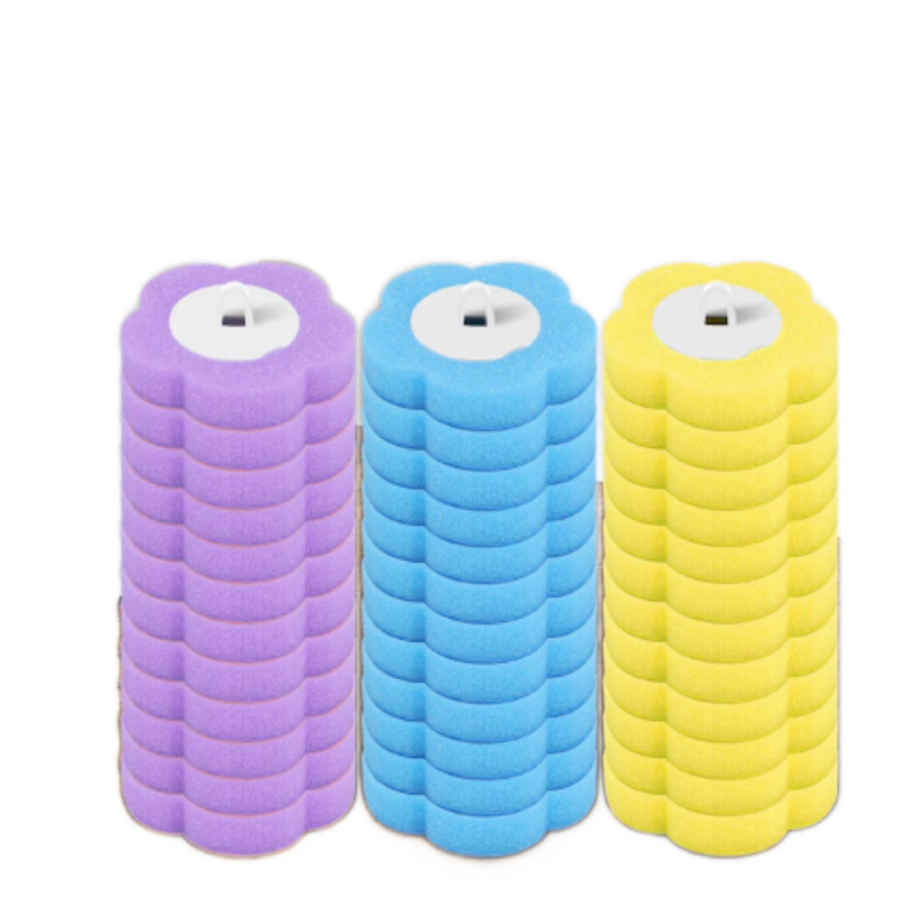 Wc-bürstenset Mit Langem Griff, Fokelyi, Blaue, Violette Und Gelbe Ersatzbürstenköpfe, Zur Wandmontage, 10 X 40,1 Cm
