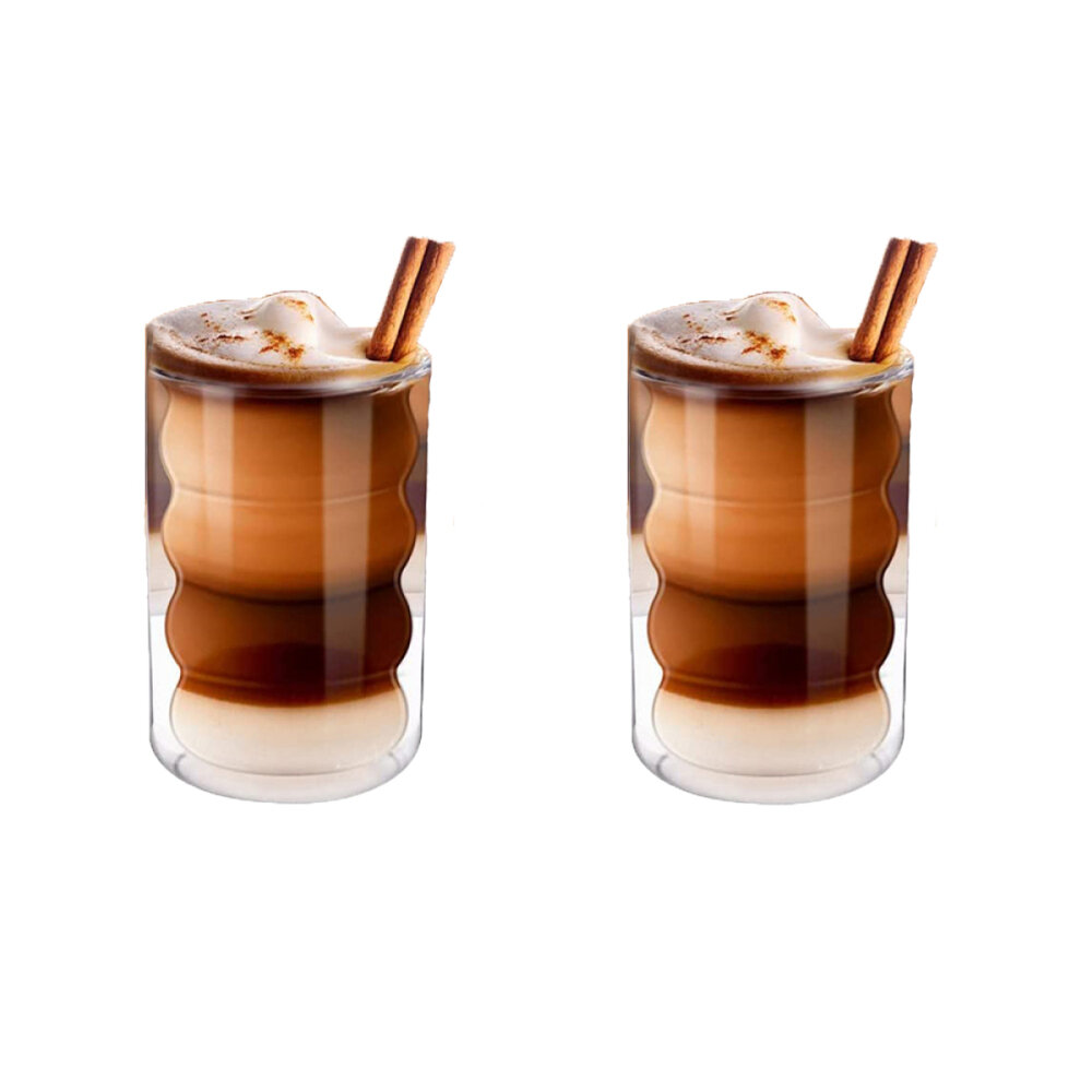 Latte Macchiato Gläser-set, Doppelwandiges Borosilikatglas, 350 Ml Fassungsvermögen, 2 Stück.