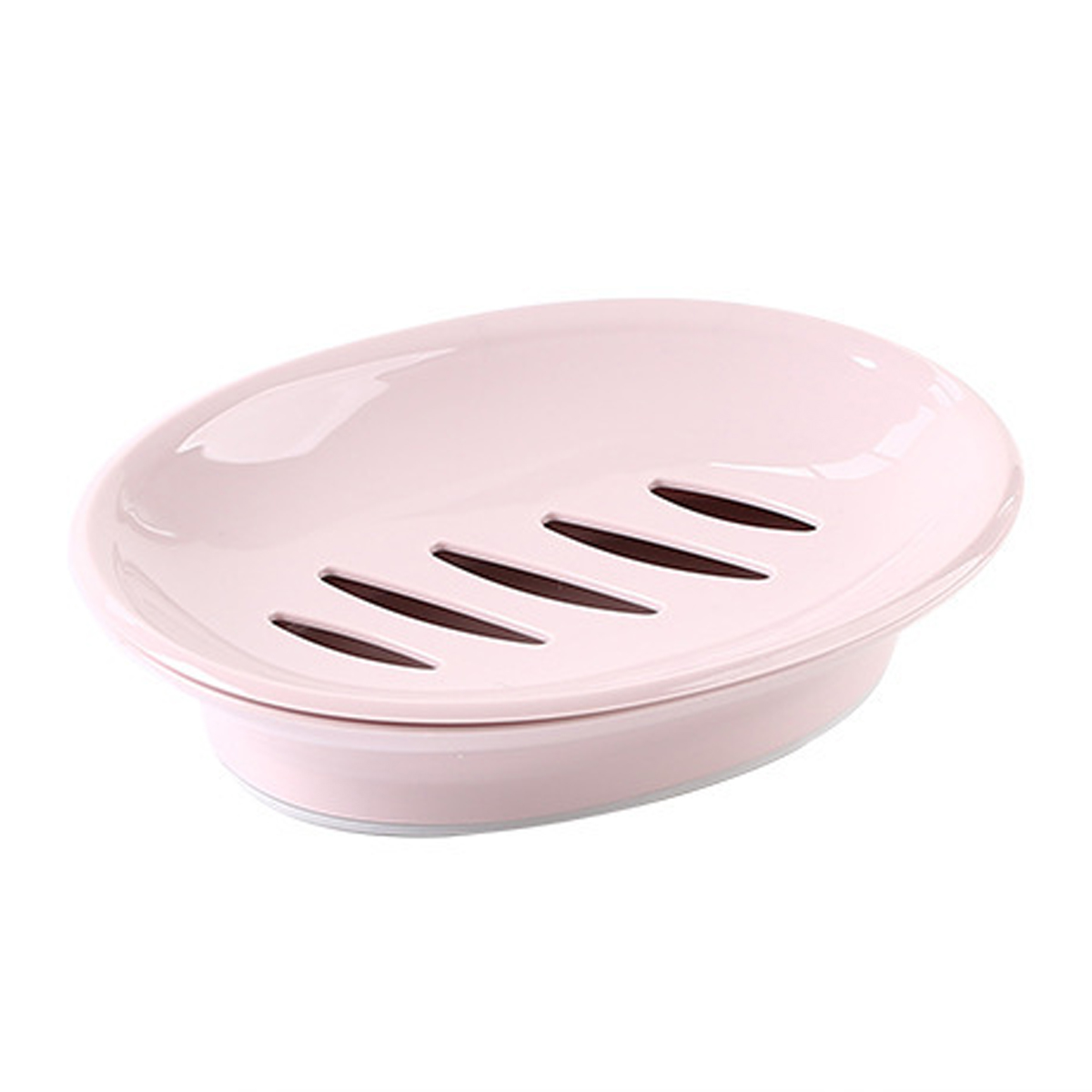 Seifenschale, Oval, Doppelt Abtropfend, Seifenhalter Mit Abtropffläche (rosa)