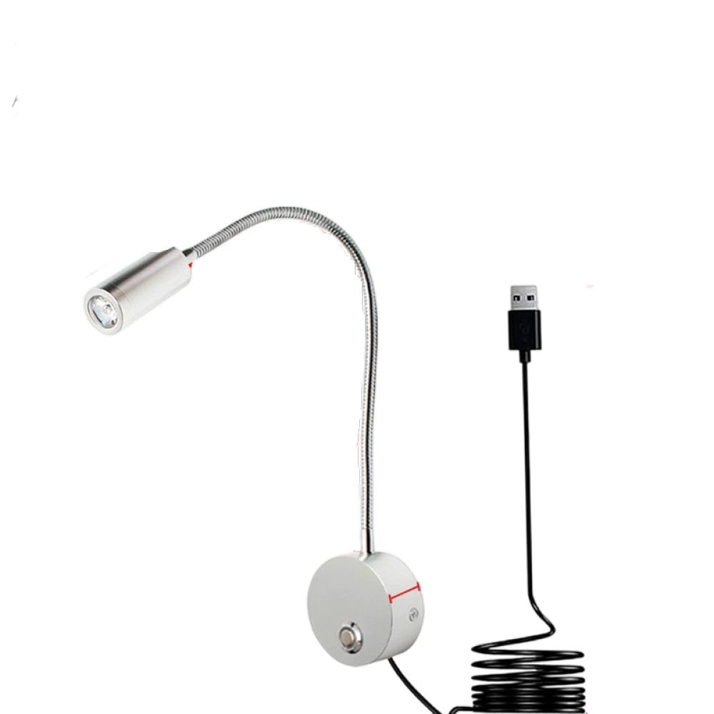 Flexible Schwanenhalslampe – 40 Cm Silber, Modell B [ohne Adapter] – Flexible Schwanenhals-wandleuchte