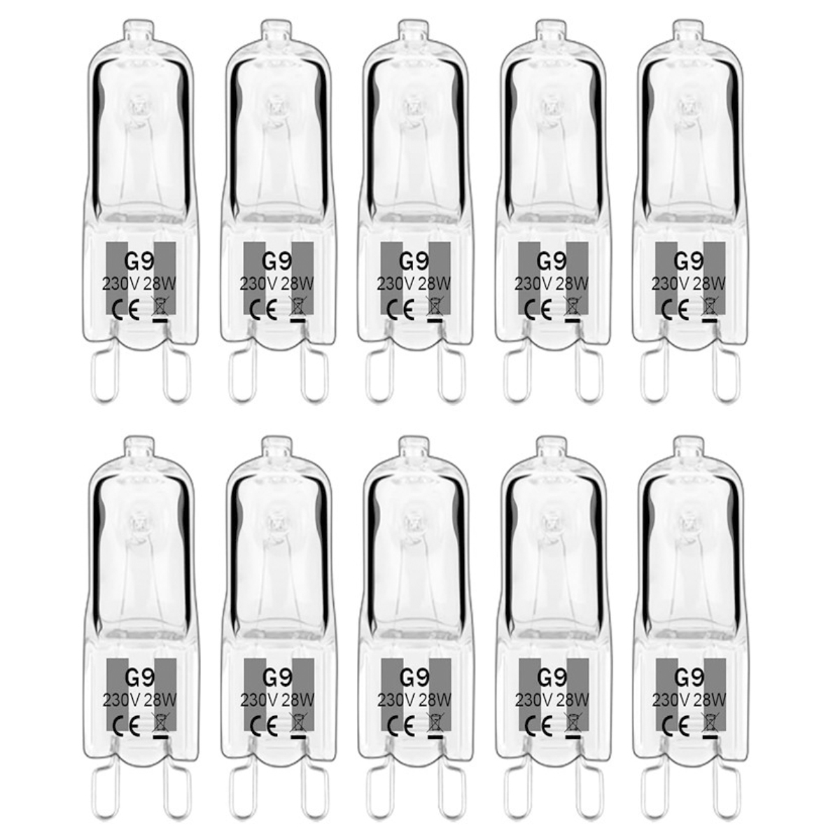 G9-halogenlampen 40 W, 230 V, 10er-pack, 40 W, Glühbirne Für Schreibtischlampe, Wandlampe, Kristallfassung