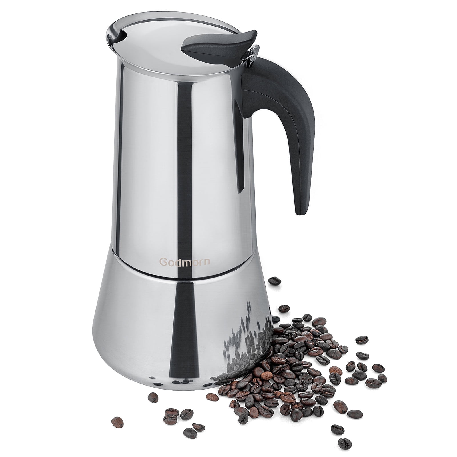 Vonates 12-tassen-edelstahl-moka-kaffeekanne, Espressomaschine, 600 Ml Tragbarer Kaffeebehälter