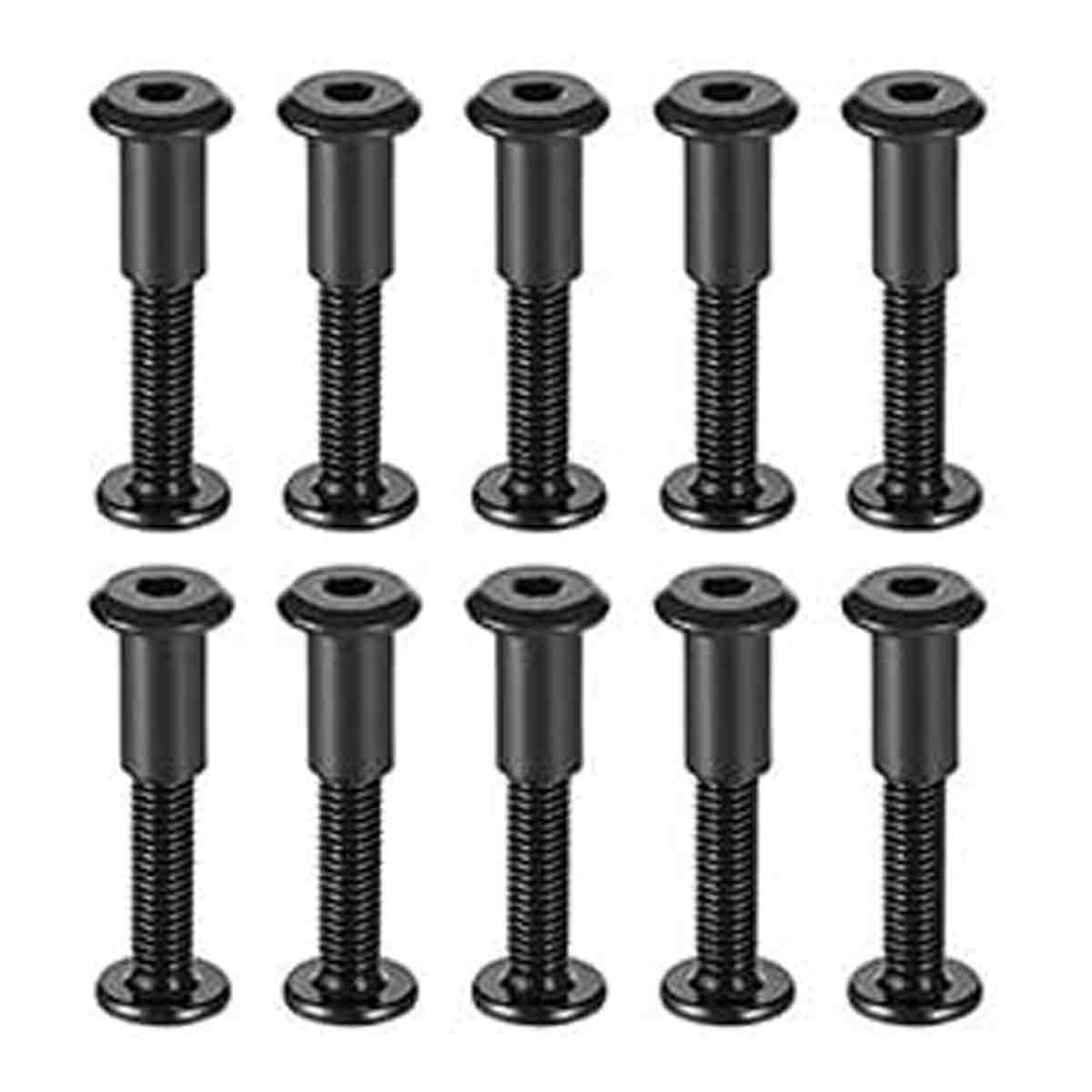Packung Mit 10 M4 X 30 Mm Verbindungsschrauben Für Möbel, M4 Innensechskantmuttern, Innensechskantschrauben, Aus Edelstahl A2 V2a, Schwarz Oxidiert, Schrankverbinder Mit Innensechskantschlüsseln