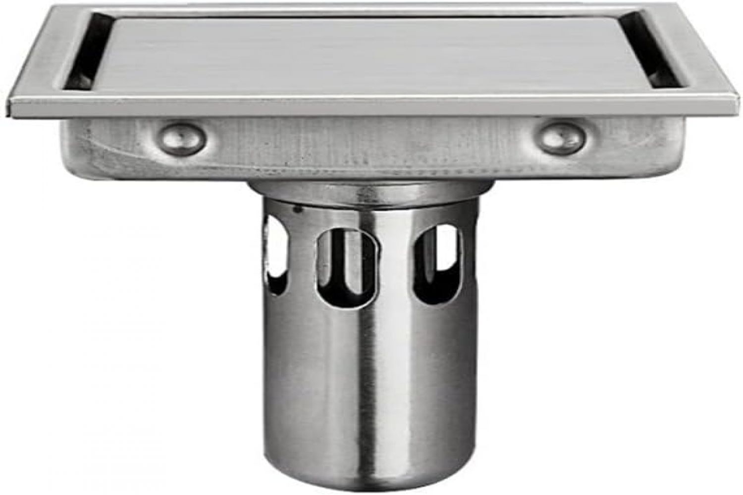Duschablauf 11 Cm, Bodenablauf Mit Fliesenrost, Quadratischer Duschablauf Mit Haarsieb, Duschablauf Aus Gebürstetem Edelstahl 304 Für Badezimmer