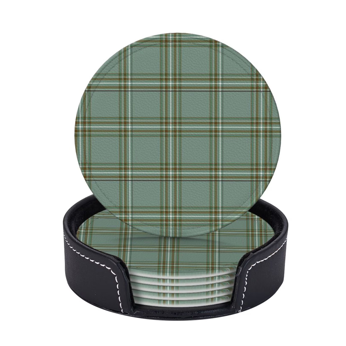 6 Lederuntersetzer, Clan Kelly Tartan-untersetzer Für Getränke, Tassenmatten, Einzugsgeschenk, Ideal Für Die Heimdekoration