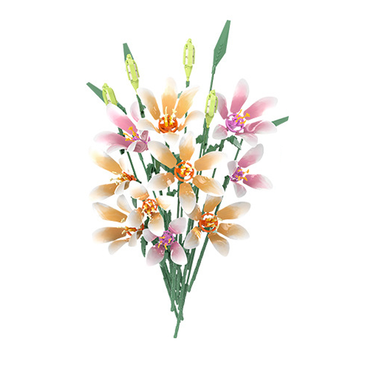 Elegantes Blumenbauset Für Erwachsene, Künstliches Blumenstrauß-set, Mini-bausteine Für Geschenke Und Dekoration, Kollektion Im Botanischen Stil